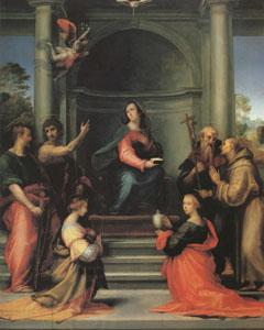 Fra Bartolommeo The Annunciation with Saints Margaret Mary Magdalen Paul John the Baptist Jerome and Francis (mk05) China oil painting art